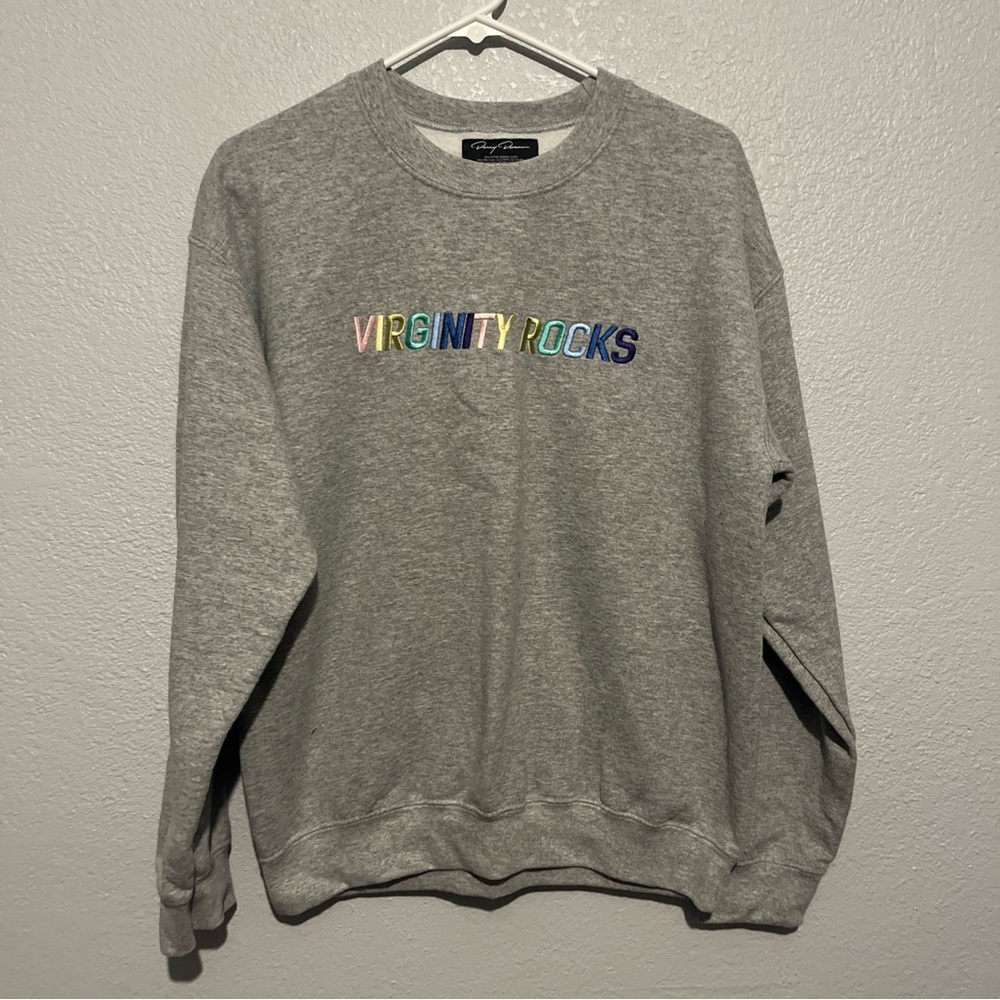 Danny Duncan Gray Virginity Rocks Embroidered Sweatshirt Size Medium
